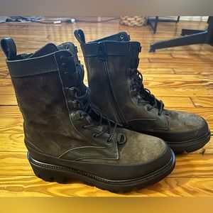 Women’s all saints side zip military boots